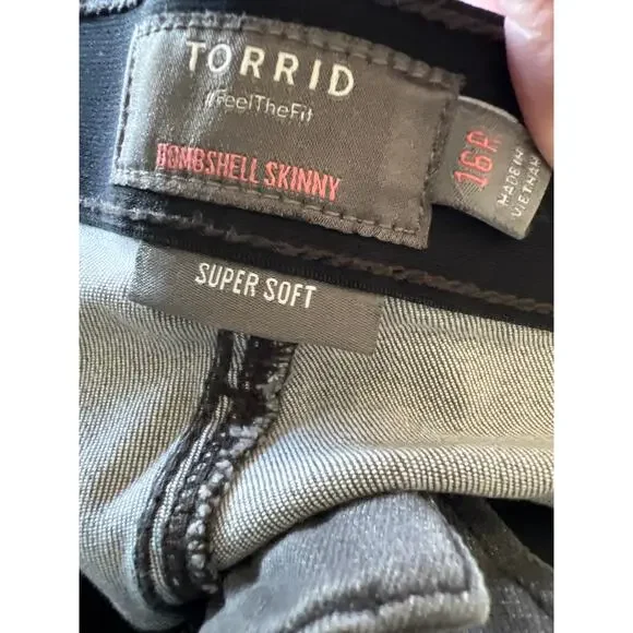 Torrid Bombshell Super Soft Skinny Ankle Jeans In Gray Size 16R - Picture 6 of 8